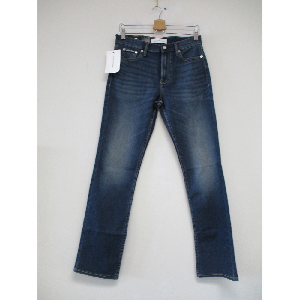Calvin Klein Jeans Men 30x32 Blue Slim Fit Avedon Dark Stretch Denim